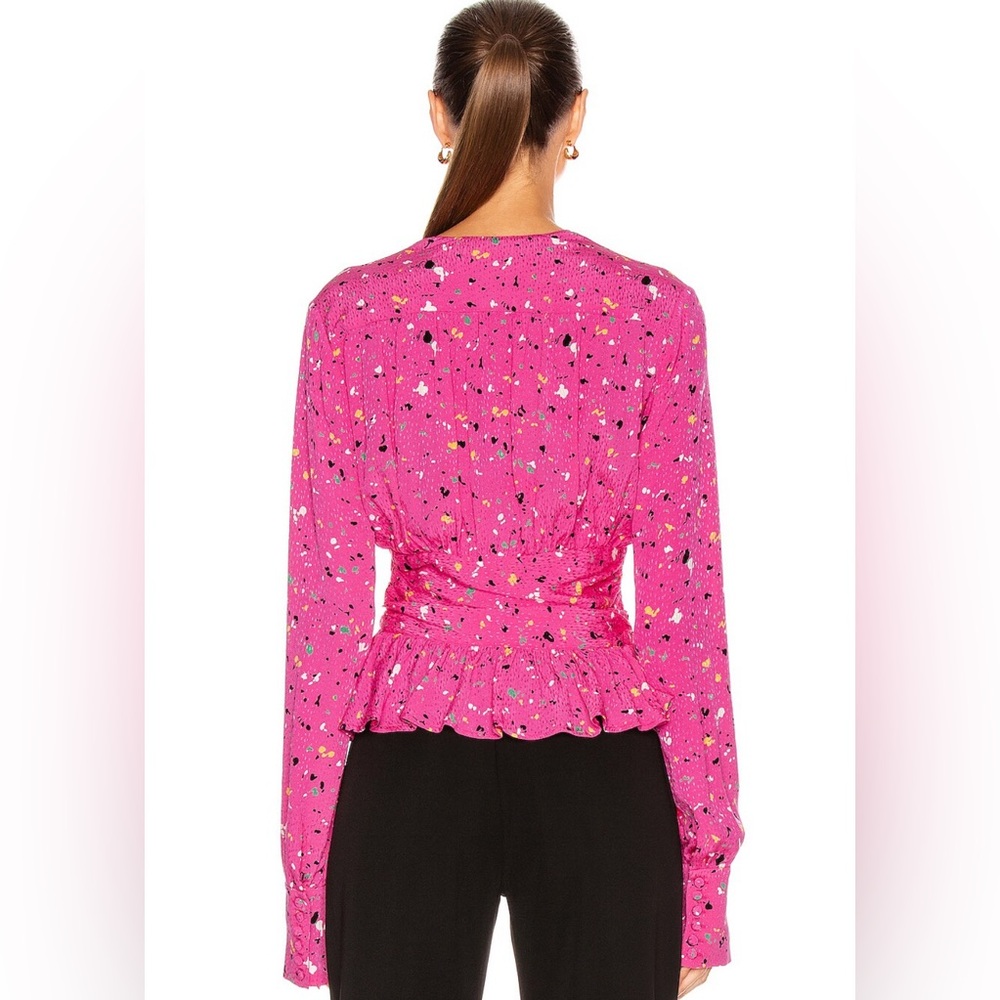 ROTATE BIRGER CHRISTENSEN
Tracy Paint Splash-print Blouse In Pink - Picture 4 of 13